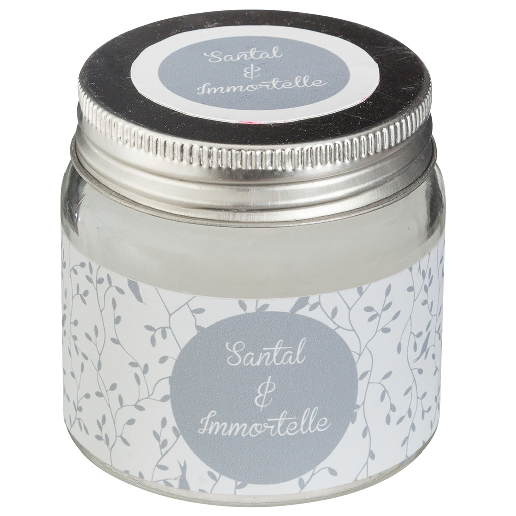 Bougie parfumée bocal verre santal et immortelle 65g