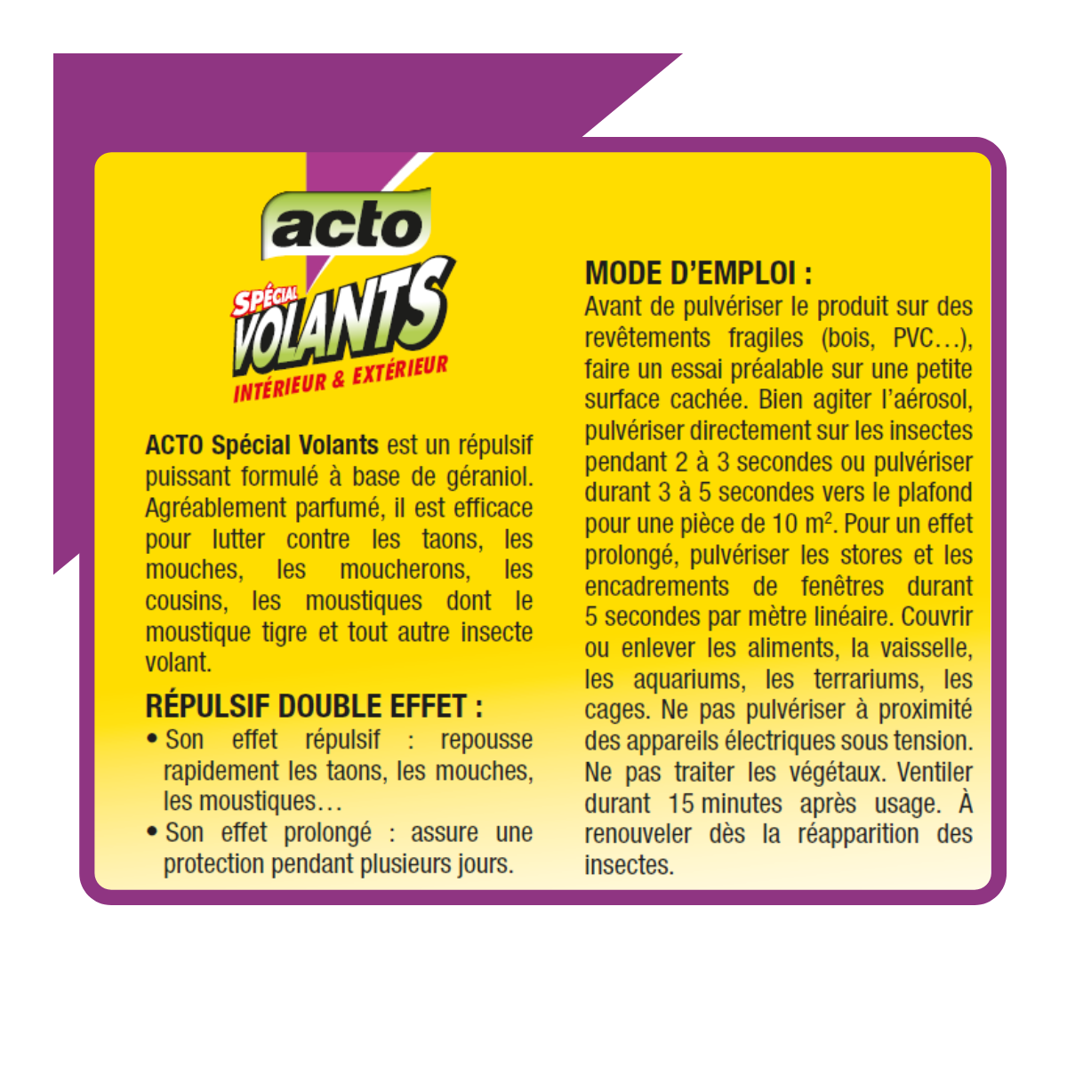 Acto spécial volants intérieur et extérieur - aérosol de 400 ml
