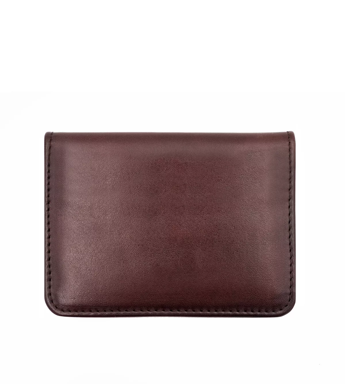 Porte-cartes à Deux Volets Marron Patiné