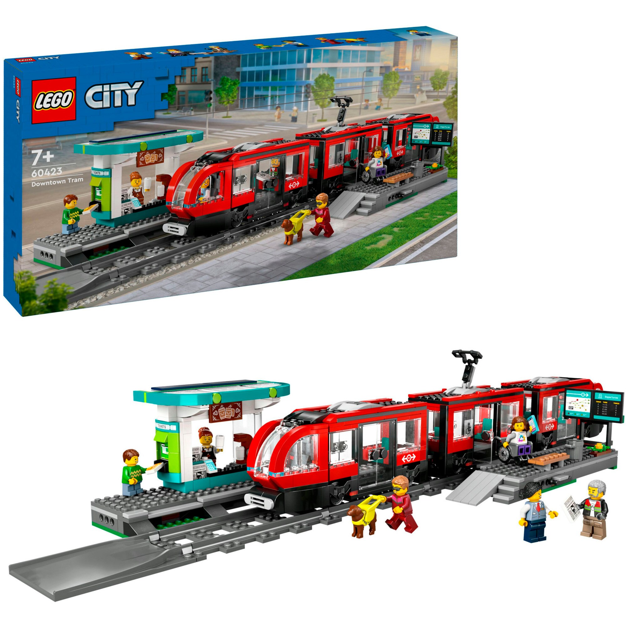 LEGO Konstruktionsspielzeug City Straßenbahn mit Haltestelle