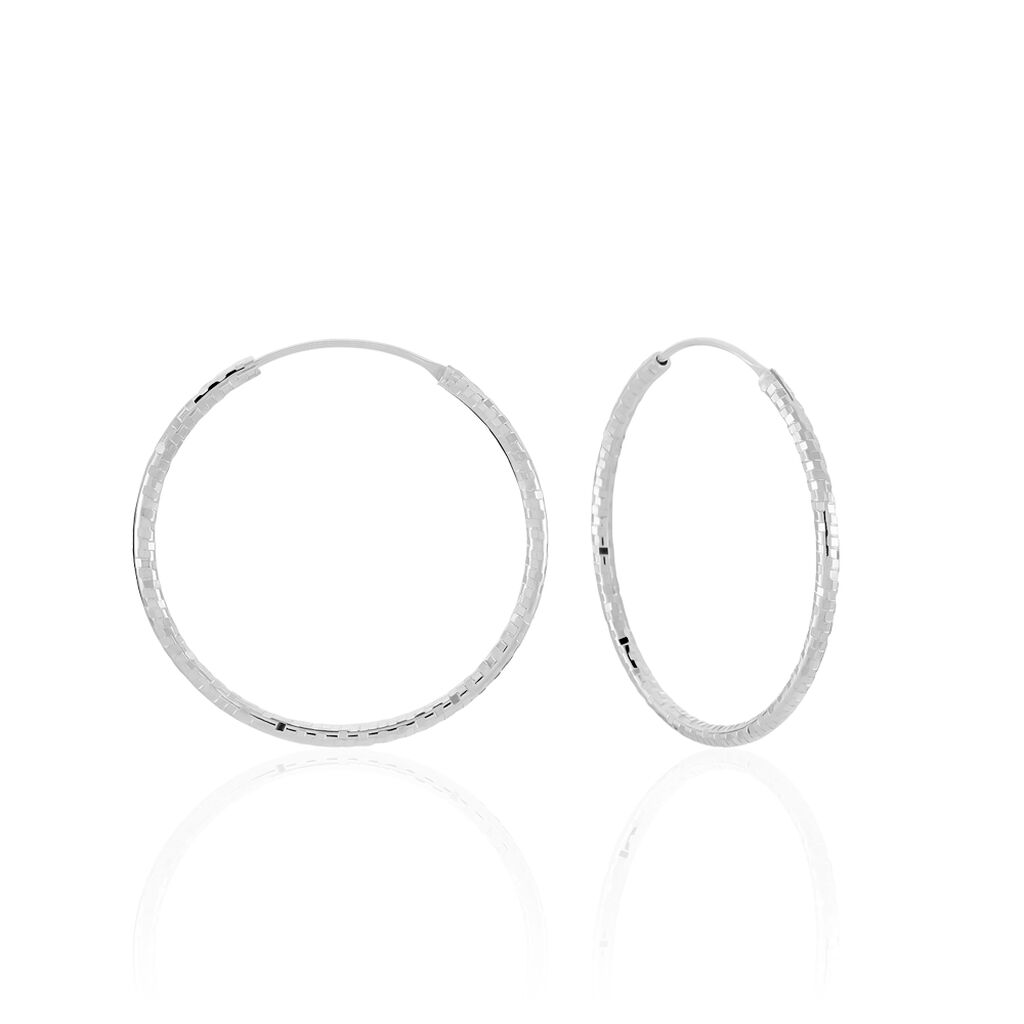 Créoles Argent Blanc Agathe