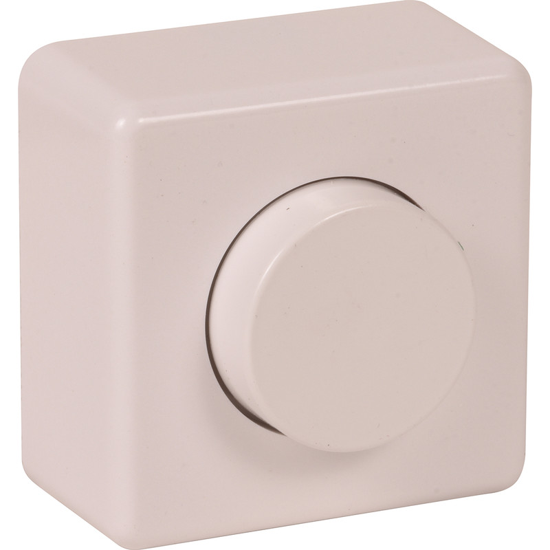 Draai dimmer opbouw 40-200W Glanzend wit