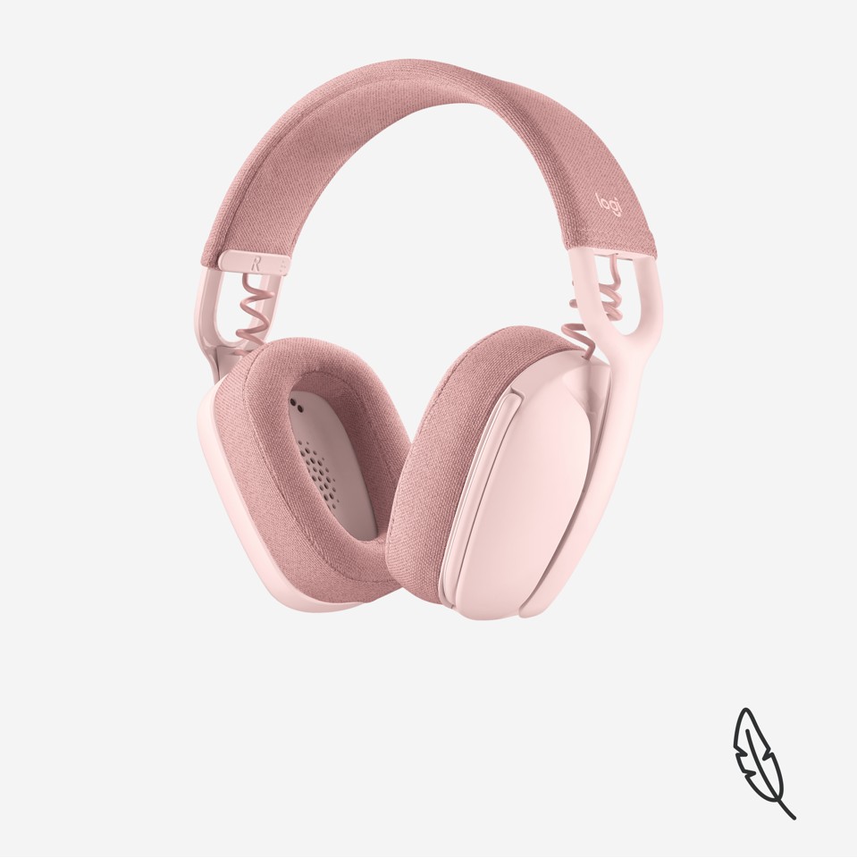 Logitech Zone Vibe 100 Trådløse over-ear letvægtshøretelefoner med støjreducerende mikrofon - ROSE