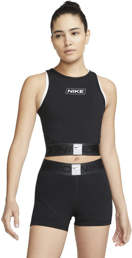 Nike Pro Dri Fit Crop Traeningstop Sort