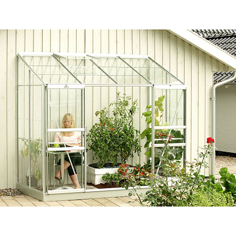 Ida 3300 vægdrivhus inkl. sokkel - aluminium