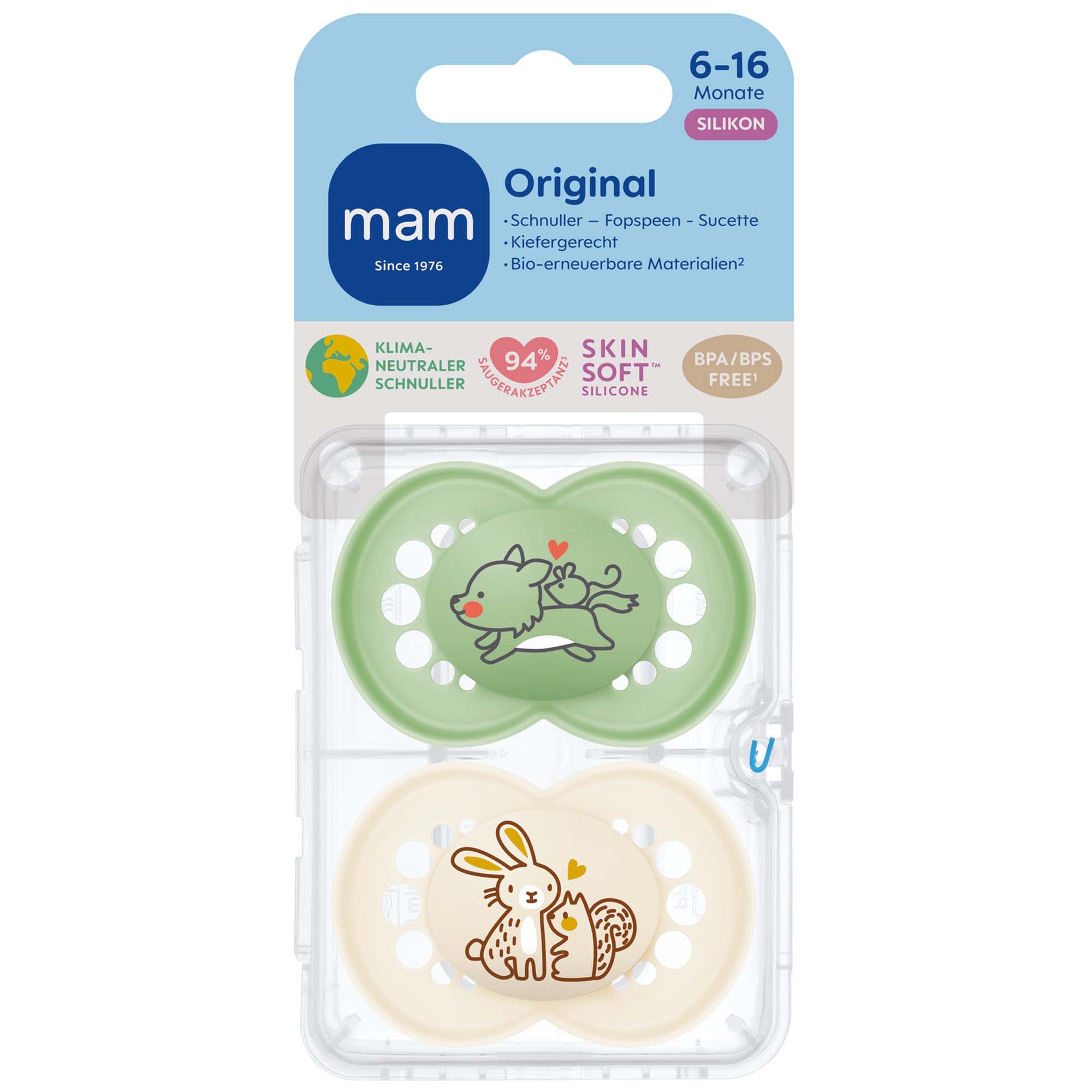 MAM Fopspeen Original 6-16 maanden groen