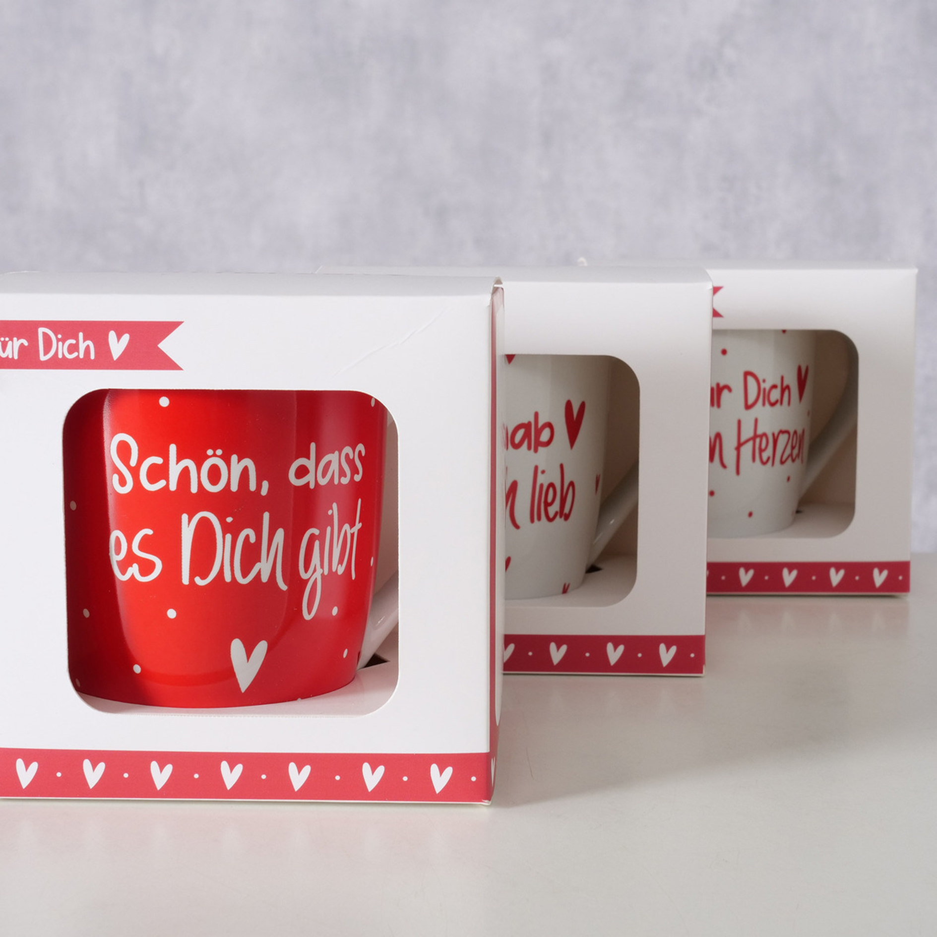 Becher - rot-weiß - sortiert - 330 ml