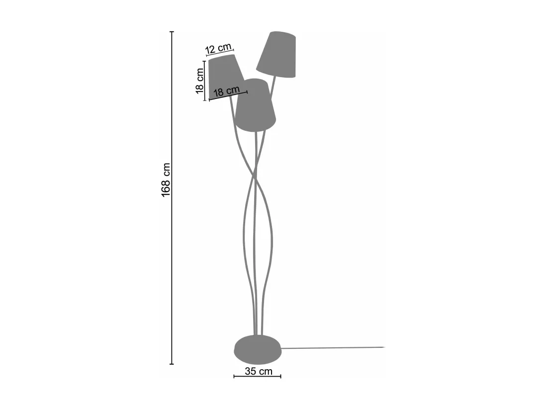 Lampadaire métal beige,rouge,noir 168 cm.