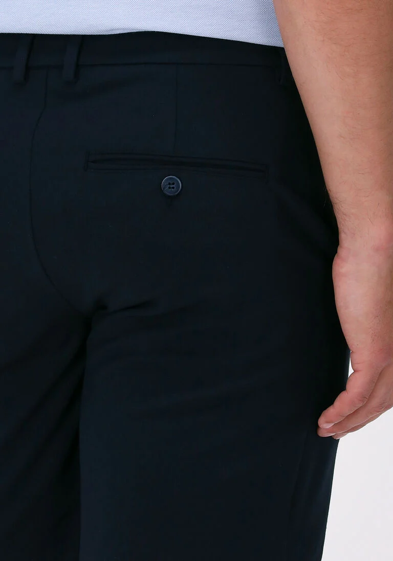 PLAIN donkerblauwe plain korte broek oscar shorts 285