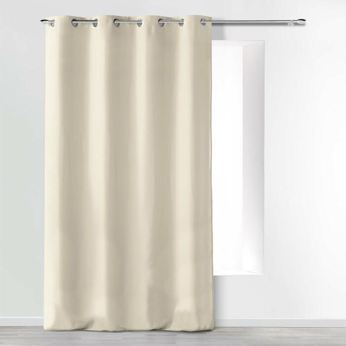 RIDEAU A OEILLETS 140X280CM MICROFIBRE UNI ABSOLU NATUREL