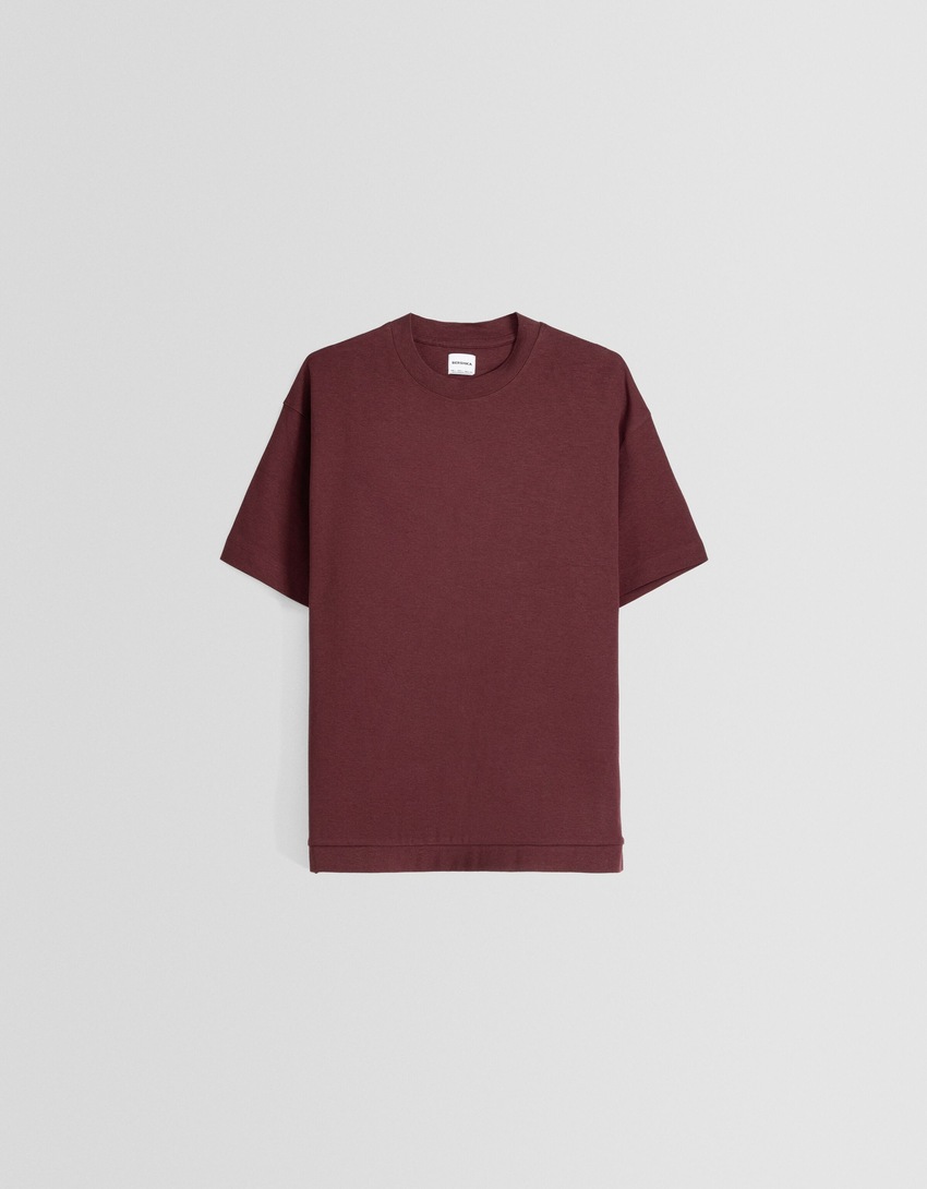 Camiseta de malha interlock de manga curta