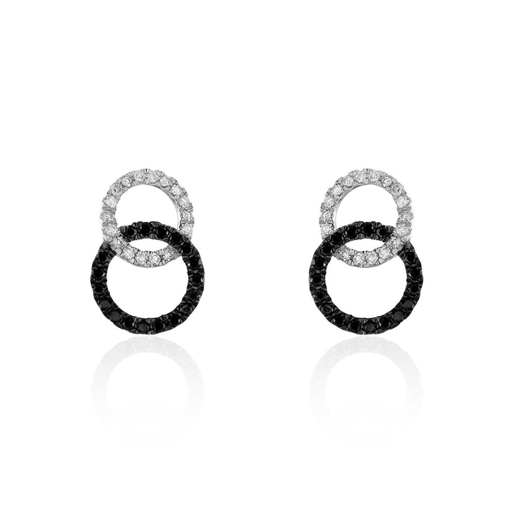 Boucles D'oreilles Puces Bella Or Blanc Diamant