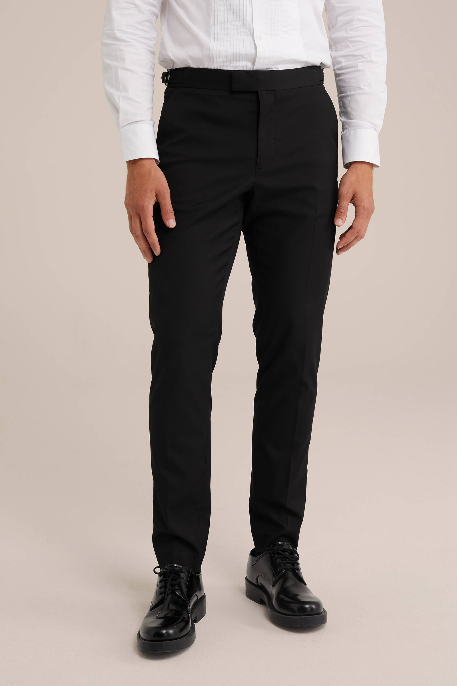 WE Fashion slim pantalon zwart