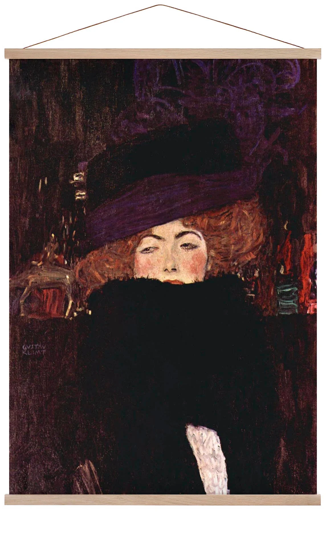 Dame mit Hut und Federboa von Gustav Klimt