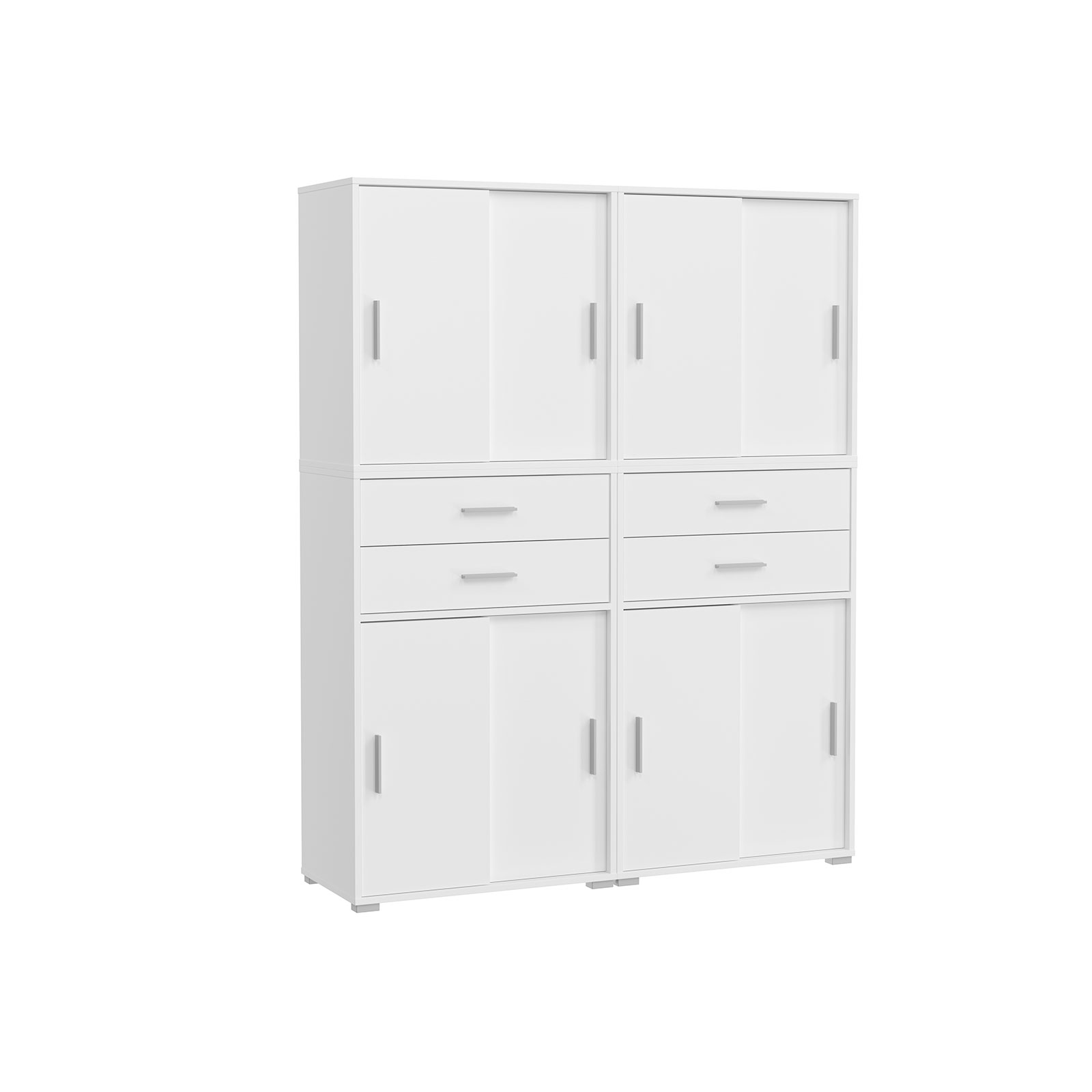 Kommode MOVER - weiß - Schiebetüren und Schubkästen - 68x107 cm