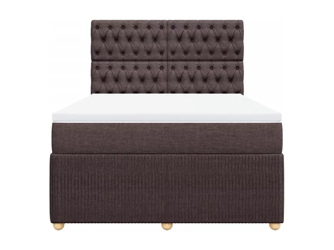Sommier tapissier avec matelas Marron foncé 160x200 cm