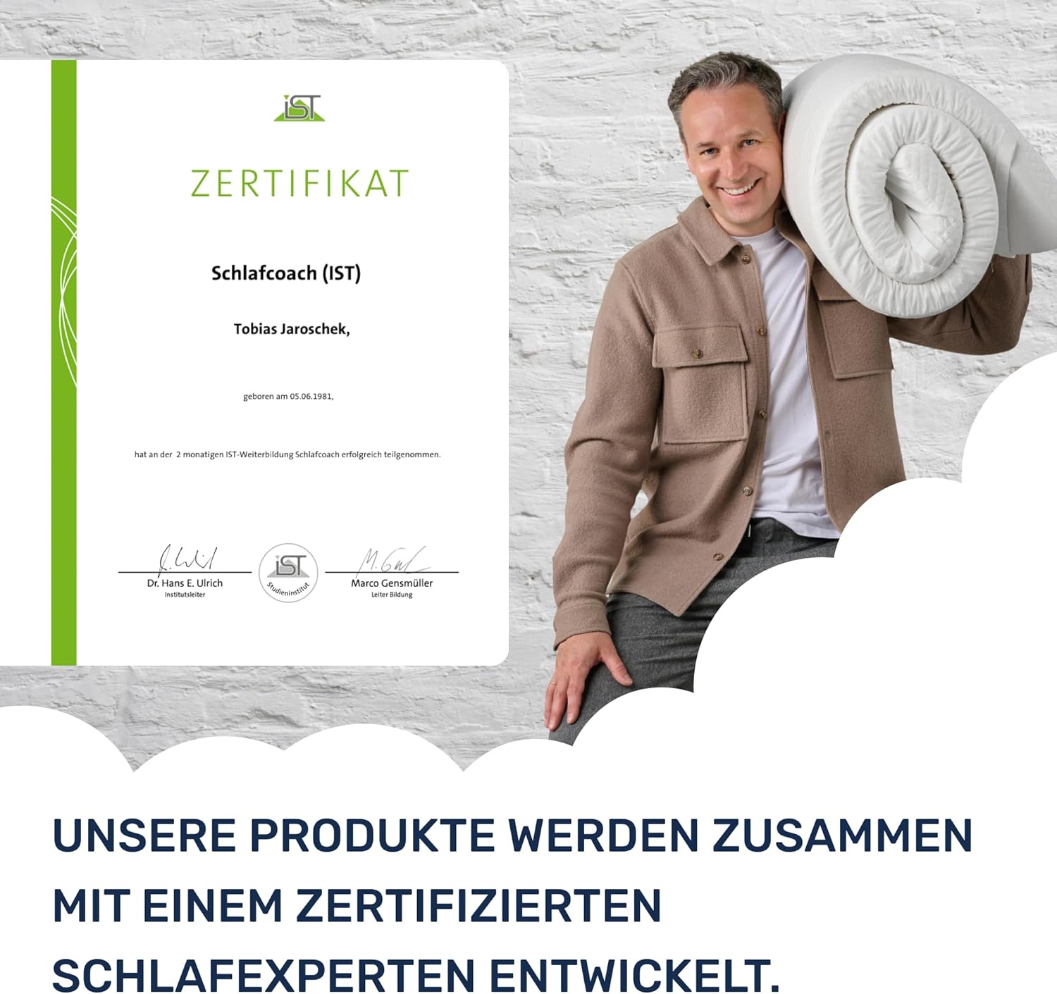 Dailydream Matratzen Topper 140x200cm | Memory Foam | 3,5cm hoch | Edition Pure, Model S | Zertifiziert & ergonomisch für unbequeme Matratze, Boxspringbett & Gästebett | Mattress Topper 140x200