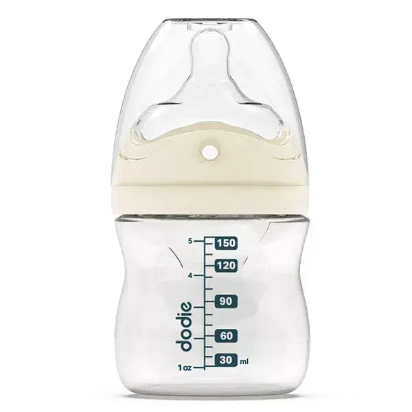Mamadeira Dodie com bico anticólica multiperfurado, rosa, 150ml