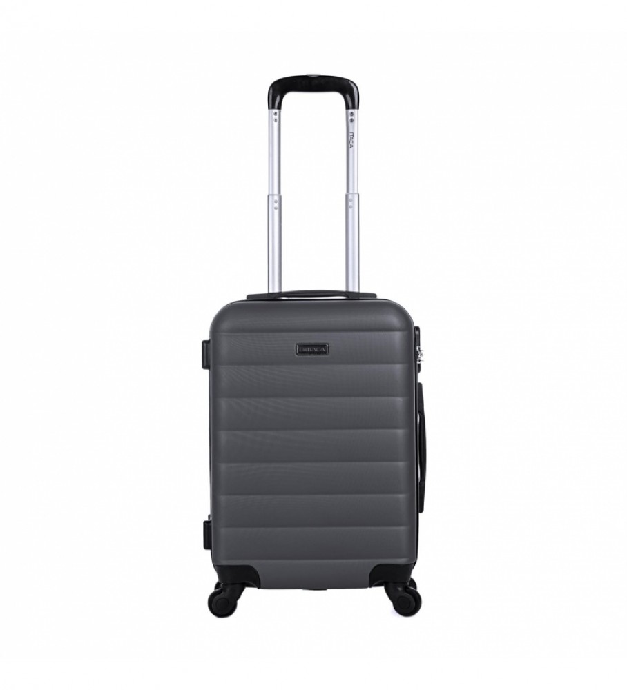 Mala de cabine rígida ITACA com 4 rodas, modelo com rodinhas, cor antracite, modelo 71250 - 55 x 38 x 20 cm -
