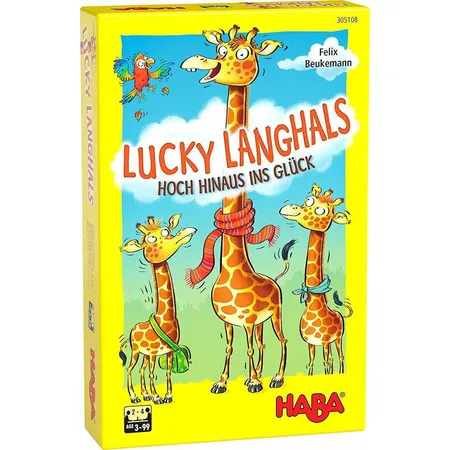 HABA 305108 Lucky Langhals, Legespiel mit einfachen Regeln für schnellen Spielspaß