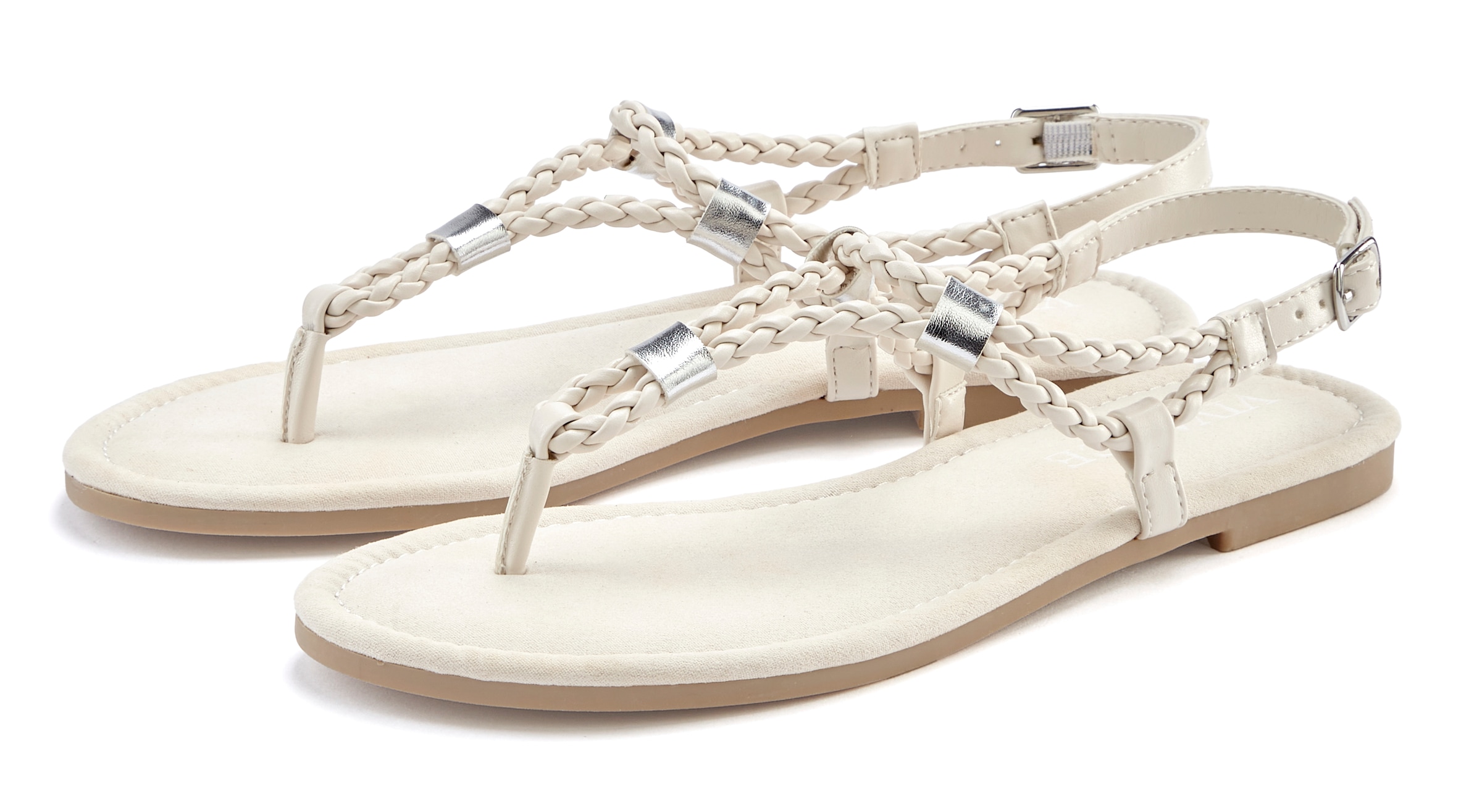 Vivance Sandale »Sommerschuh«  Zehentrenner, Sommerschuh, Sandalette mit raffinierten Riemchen