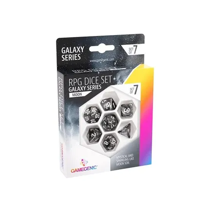 Asmodee Gamegenic Galaxy Series - Moon - RPG Würfelset 7-teilig