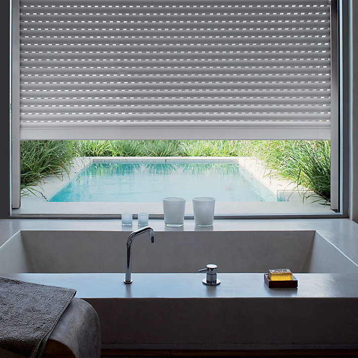Volet roulant alu motorisé filaire gris 120 x h.220cm Protecta