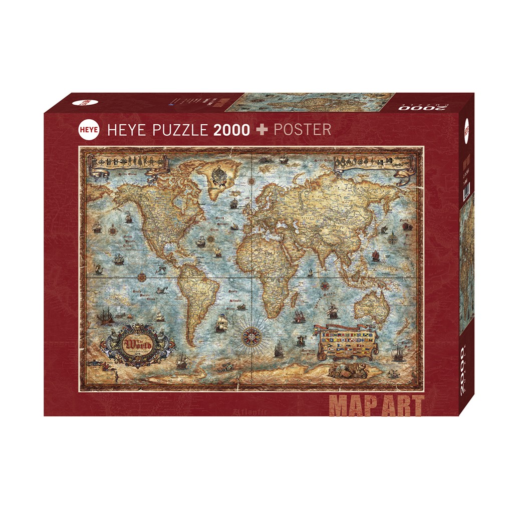 Puzzle - Map Art the World de Rajko Zigic - 2000 Pièces