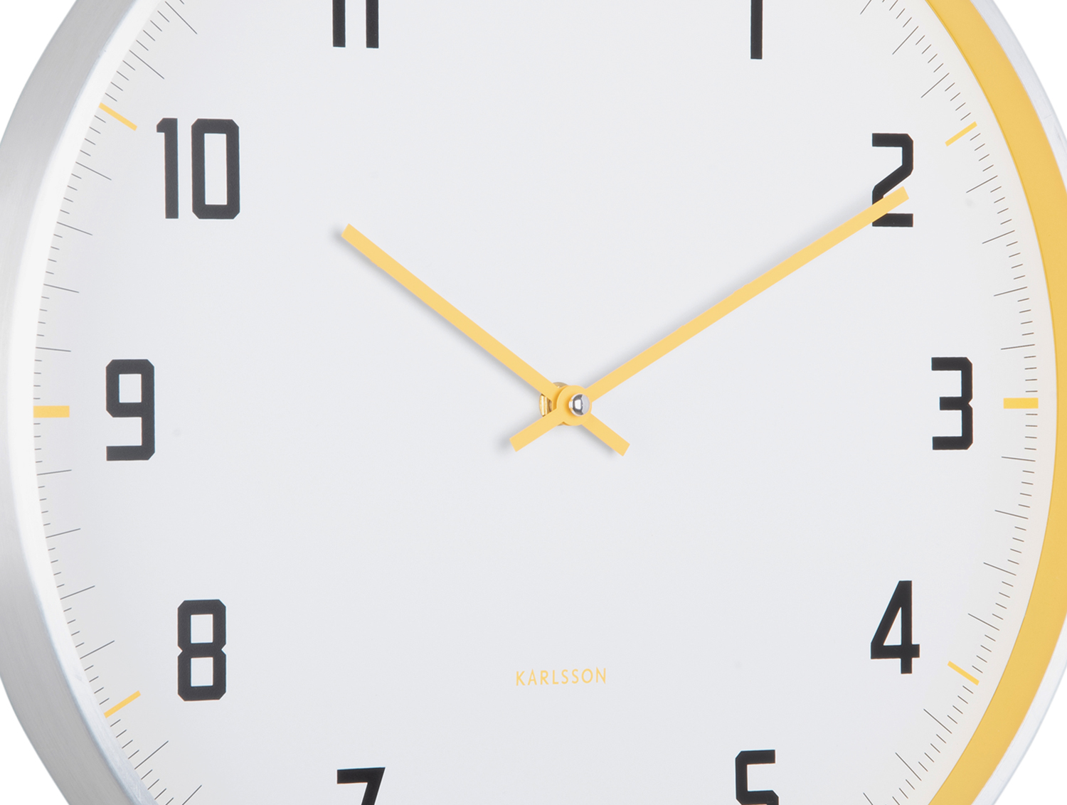 Wall clock Sporty bright yellow