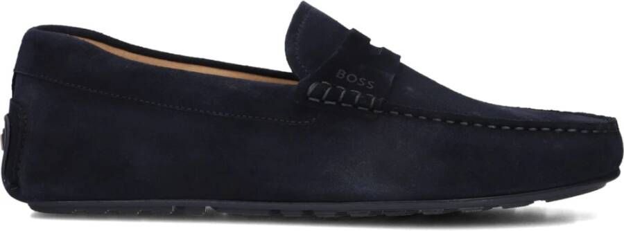 Boss Blauwe Suède Mocassins voor Heren