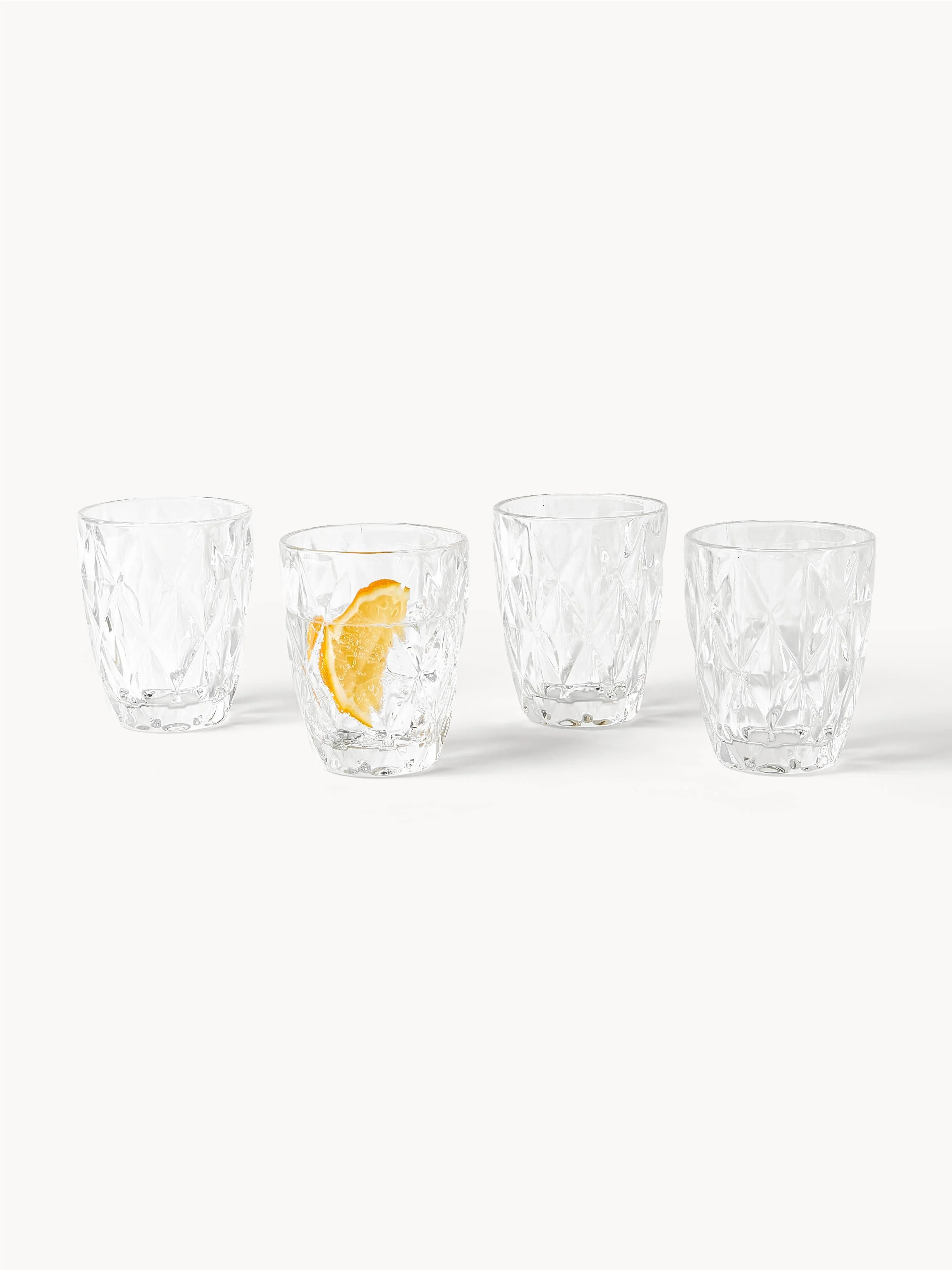 Glazen Colorado met textuurpatroon, 4-delig