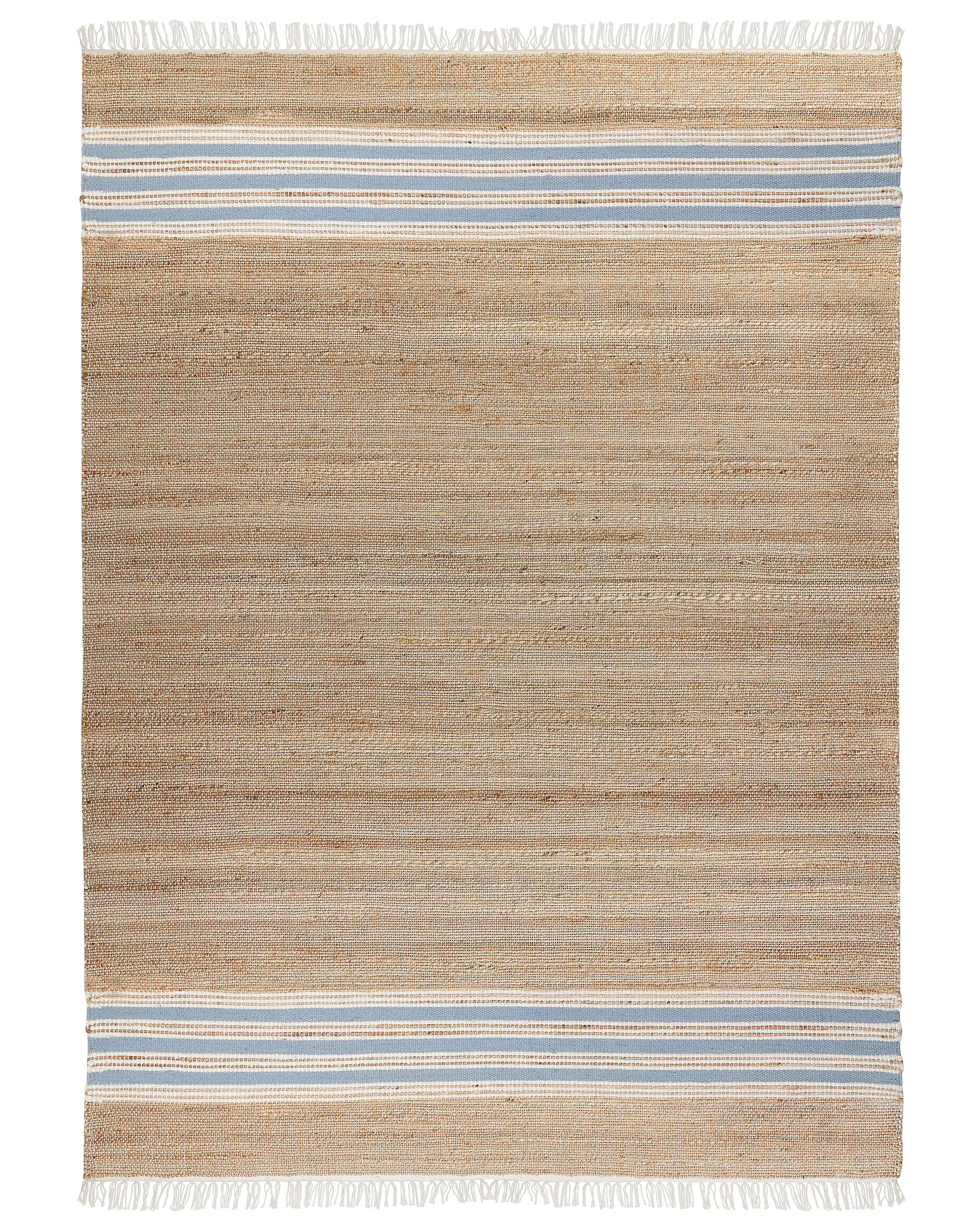 Vloerkleed MIRZA Lichtblauw 160 x 230 cm Jute