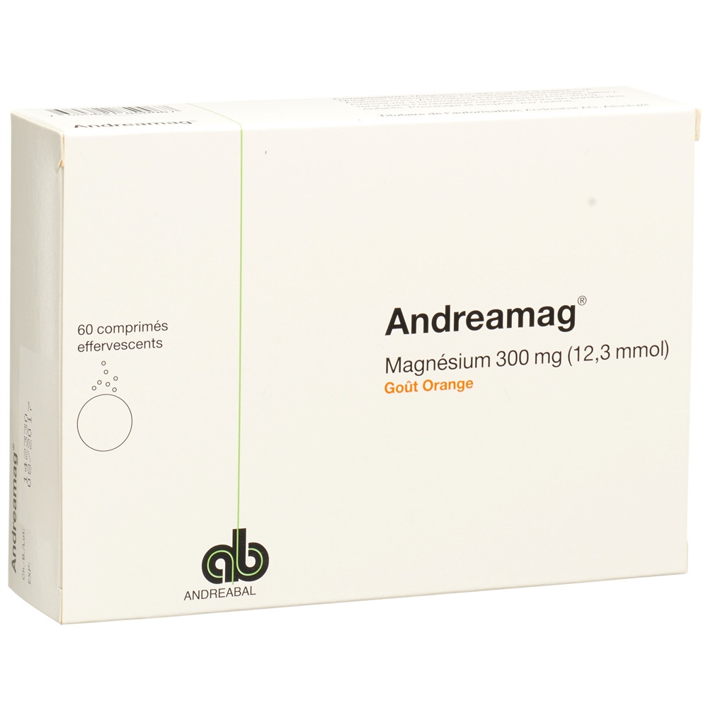 ANDREAMAG Brausetabl 300 mg mit Orangenaroma Ds 60 Stk<br>60 Stück, Dose, Brausetablette, mit Orangenaroma