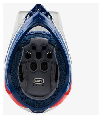 Casque Intégral 100% Aircraft Composite Trigger Blanc Bleu Rouge