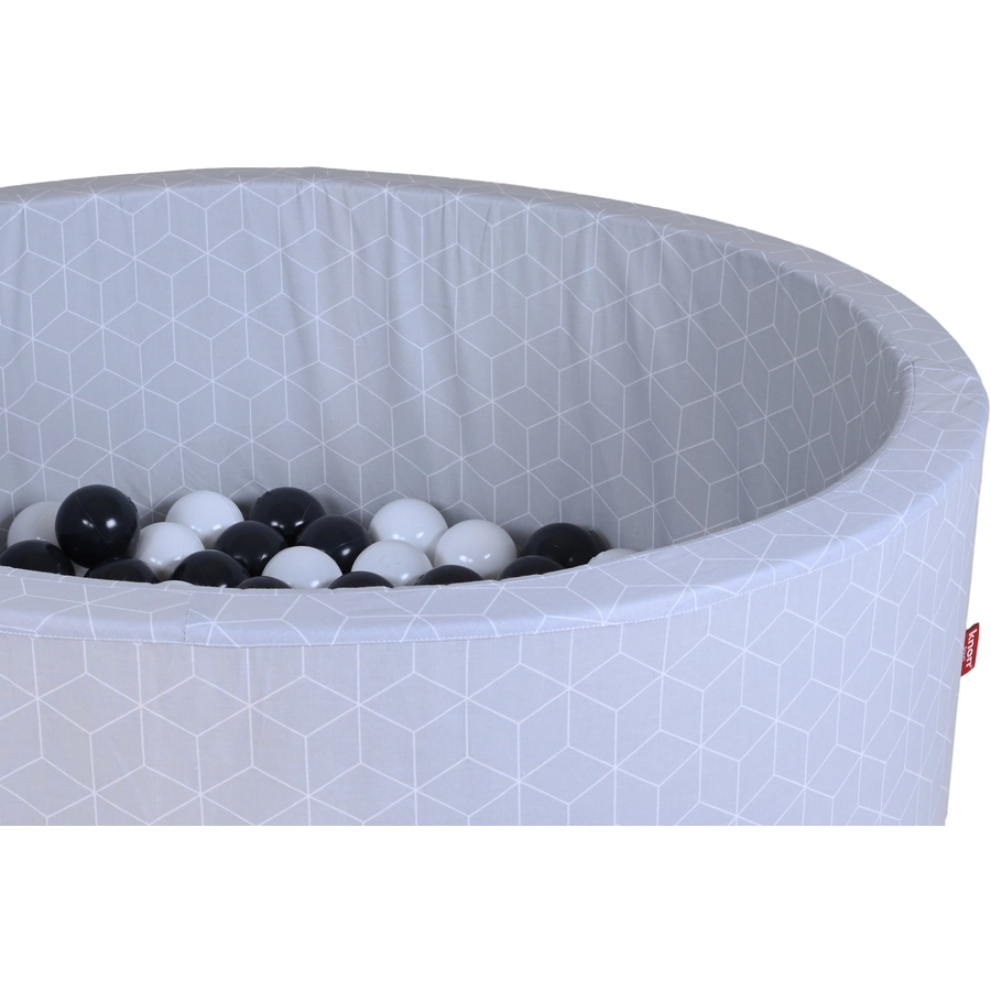 knorr toys® Bällebad soft - Geo cube grey - 100 balls greycreme grau