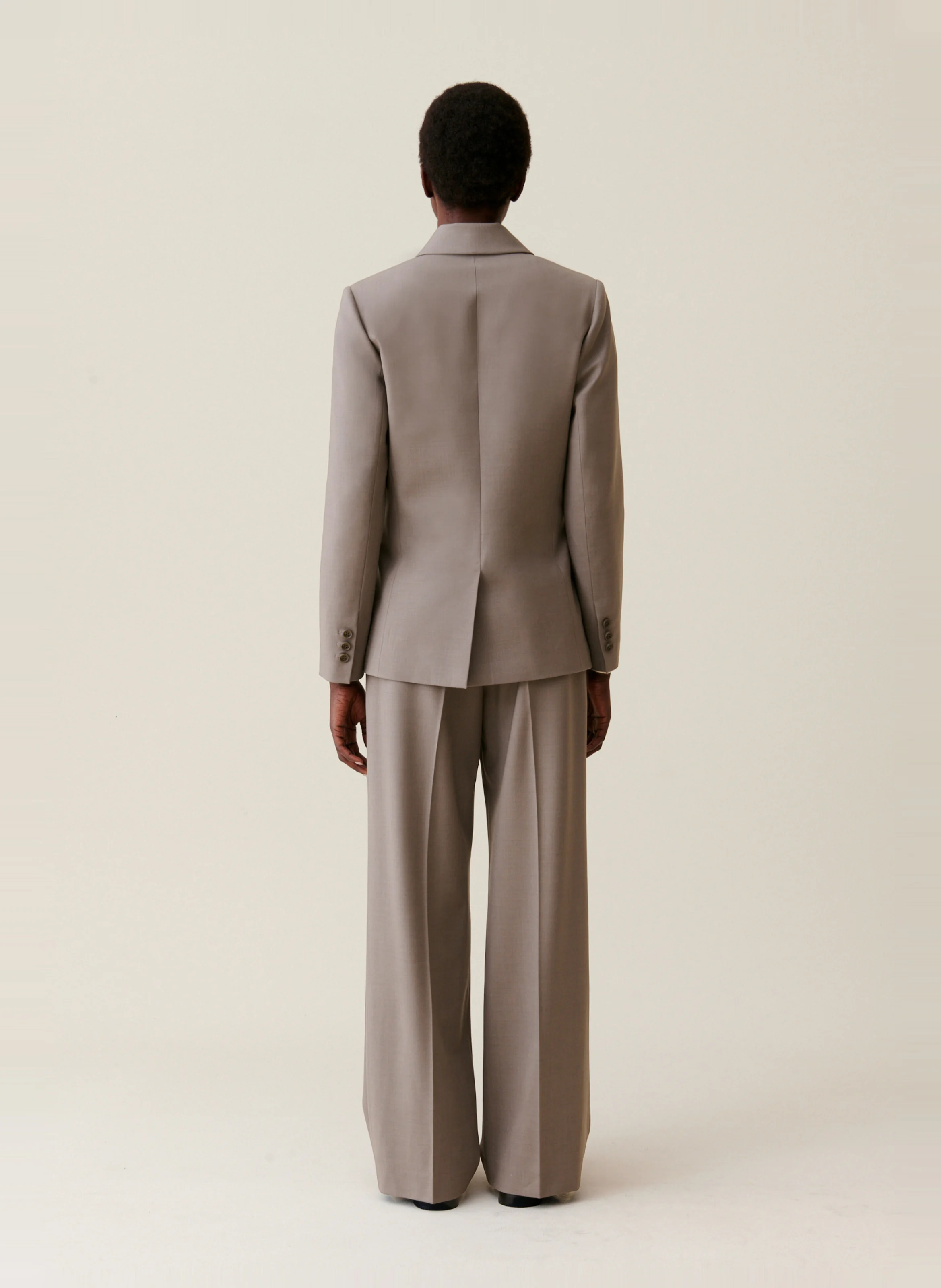 Veste de tailleur en laine mélangée | Marron