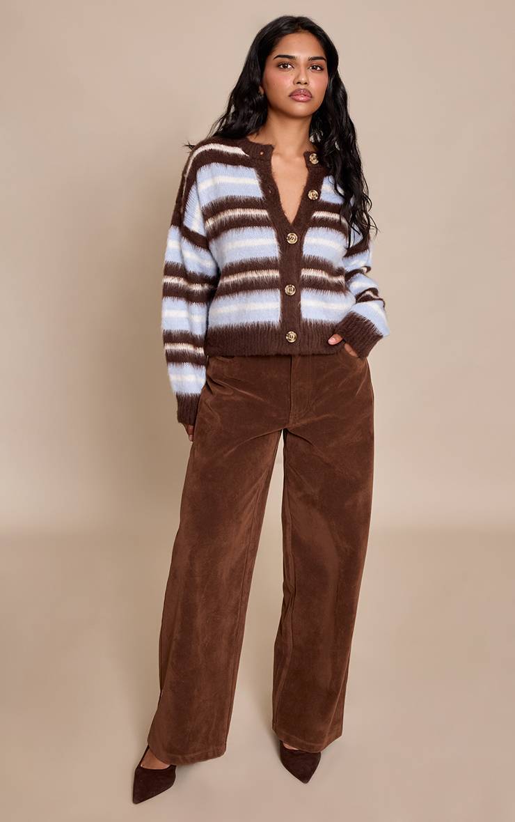 Chocolat Cardigan En Maille Brossée À Rayures Petite