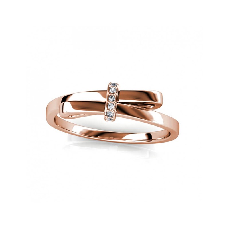 Bague Luminous Bow - Or Rosé et Cristal
