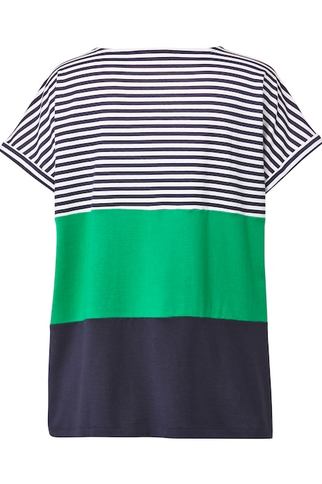 T-Shirt, oversized, Ringel, Rundhals