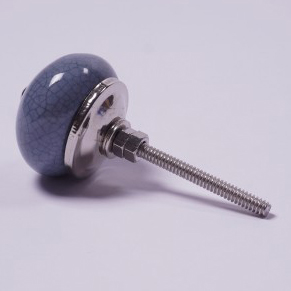 Keramik Möbelknopf, handglasiert, blau/grau, Ø 3,5 cm günstig bestellen