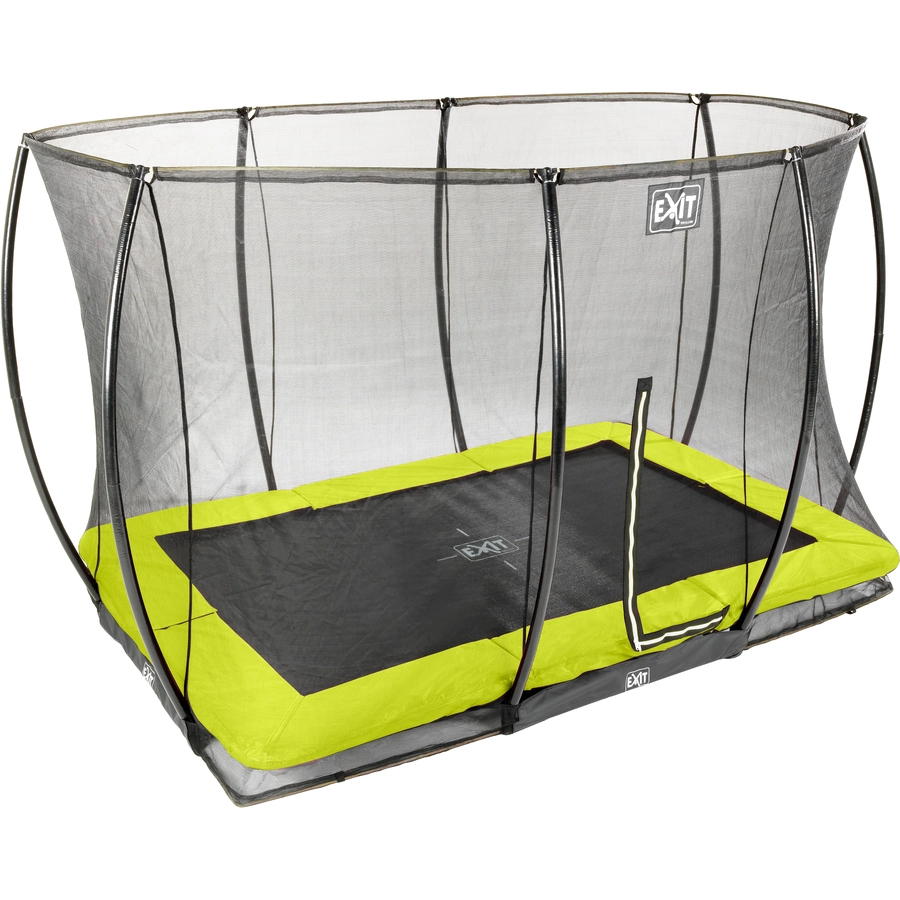 EXIT Bodentrampolin Silhouette Rechteckig 244x366 cm mit Sicherheitsnetz - grün
