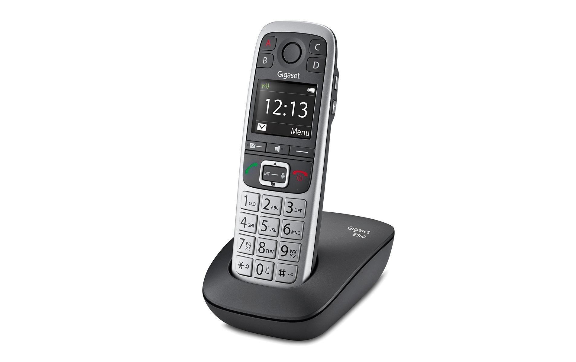Schnurlostelefon E560 Schwarz/SilberDas Grosstastentelefon Gigaset E560 - Grosser Anspruch, einfache Bedienung