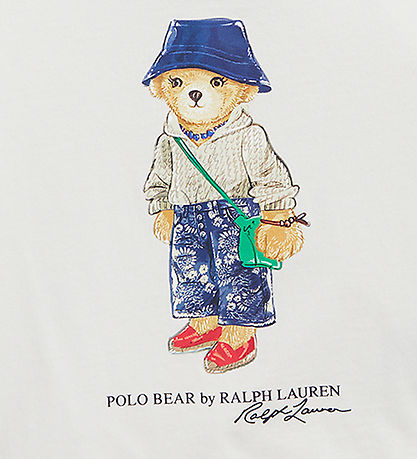 Polo Ralph Lauren T-shirt - Sa - Gr?hvid m. Bamse