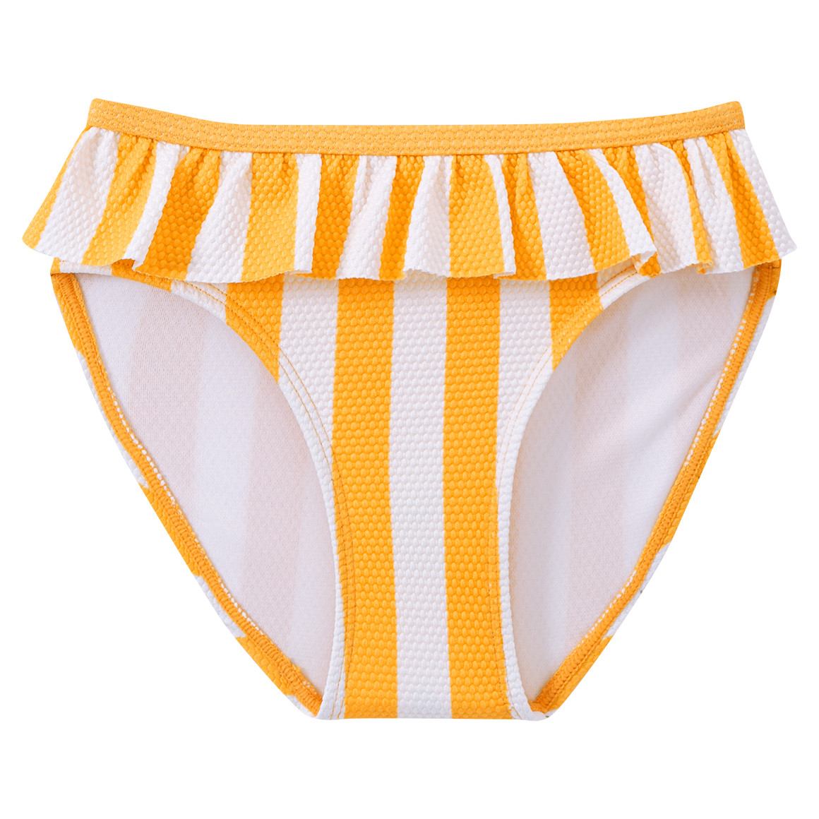 Famy Mädchen Bikini mit Wabenstruktur gelb / weiss