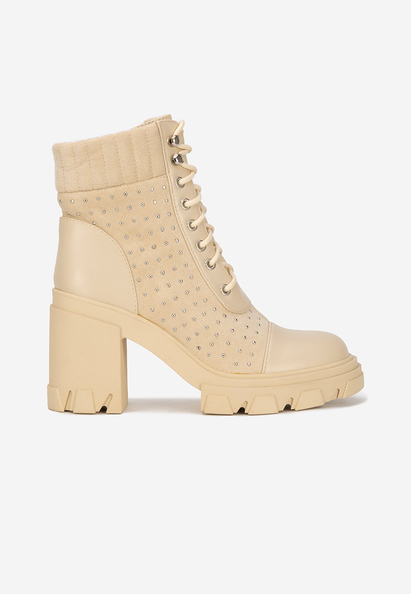 Bottines à talon beige Molina