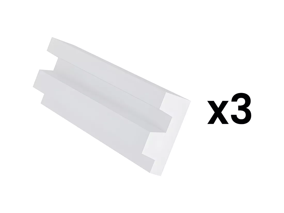 Lot de 3 plinthes en polystyrène L290 x l2 x H5 cm blanc - ARDEO