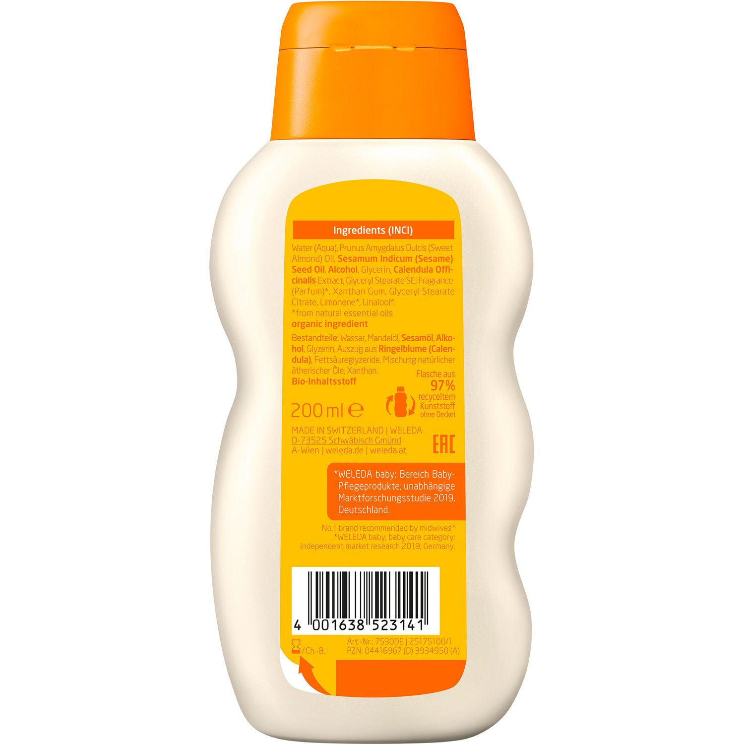 Weleda Baby Cremebad Calendula - reinigt zarte Haut behutsam & sanft, schonende Pflege
