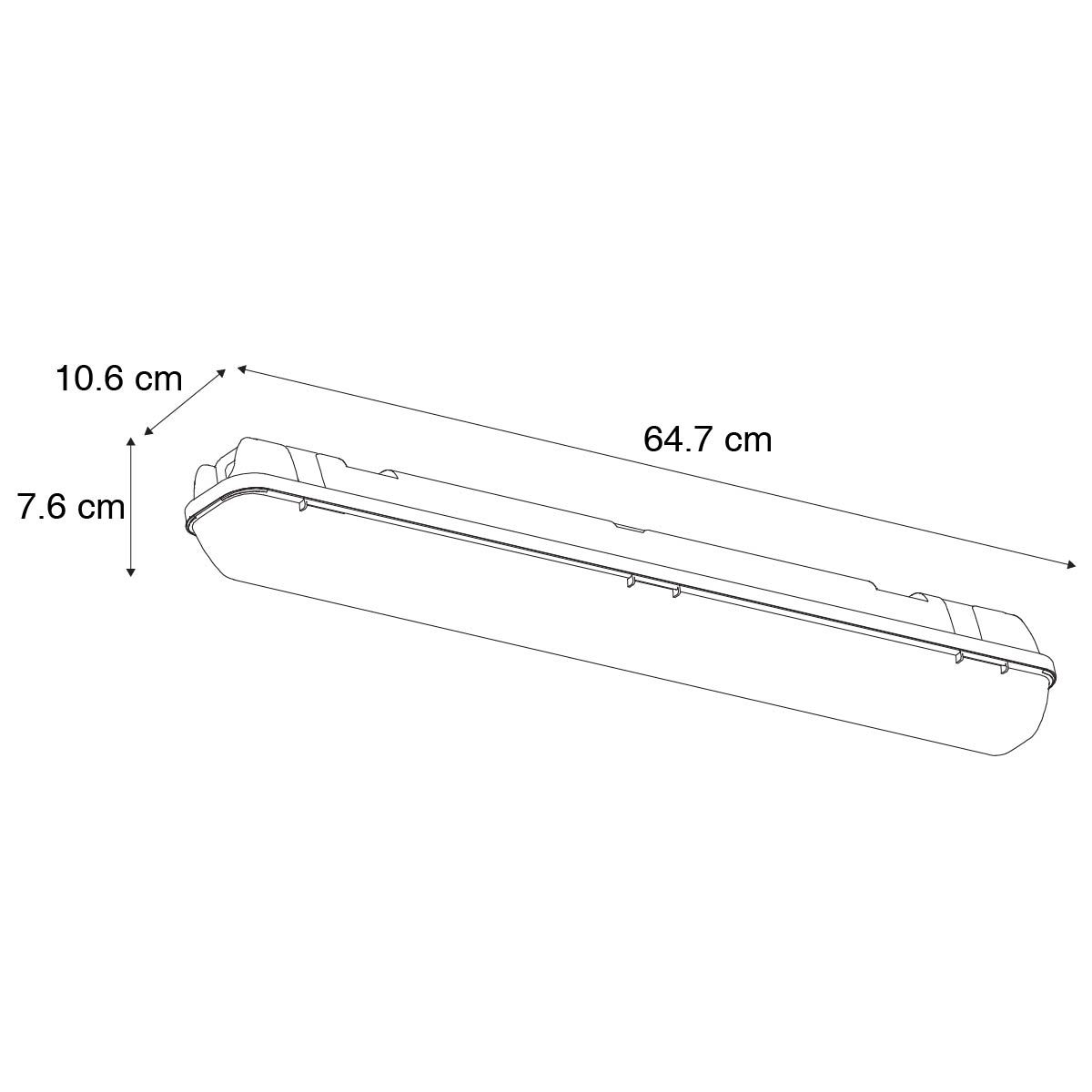 TL armatuur grijs incl. LED 15W 2250 lm 4000K IP65 - Base