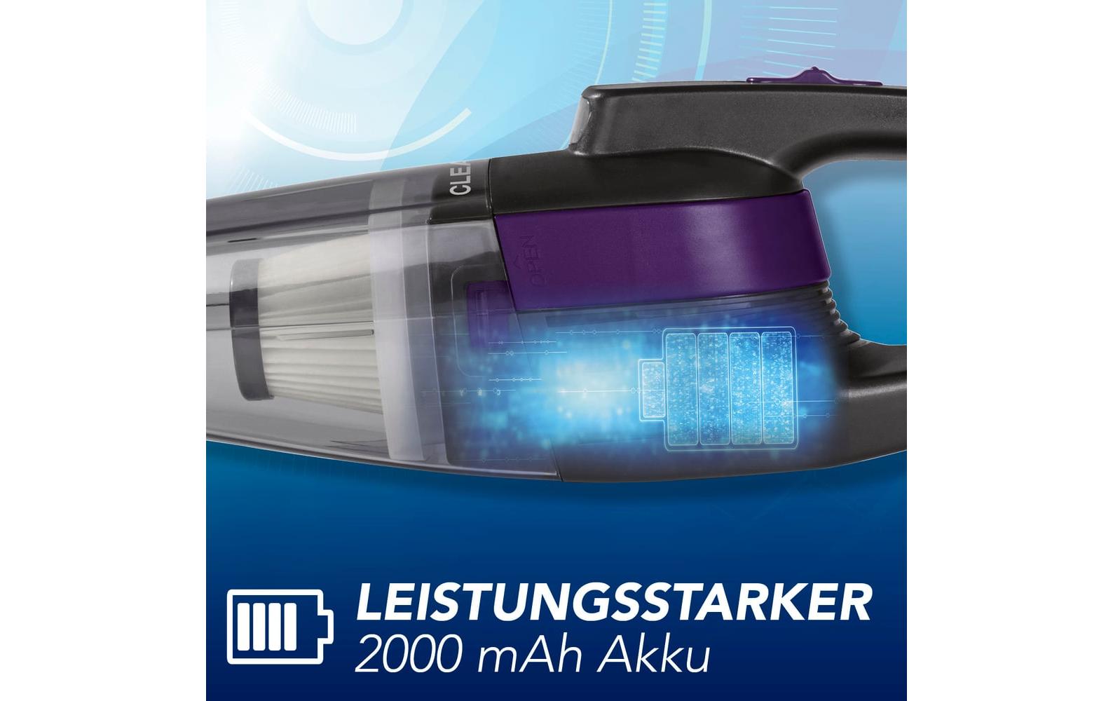 Akku-Handsauger Grau, Violett Grau, ViolettAkkustaubsauger, kabel- und beutellos – mit EPA-Filter und LED-Licht