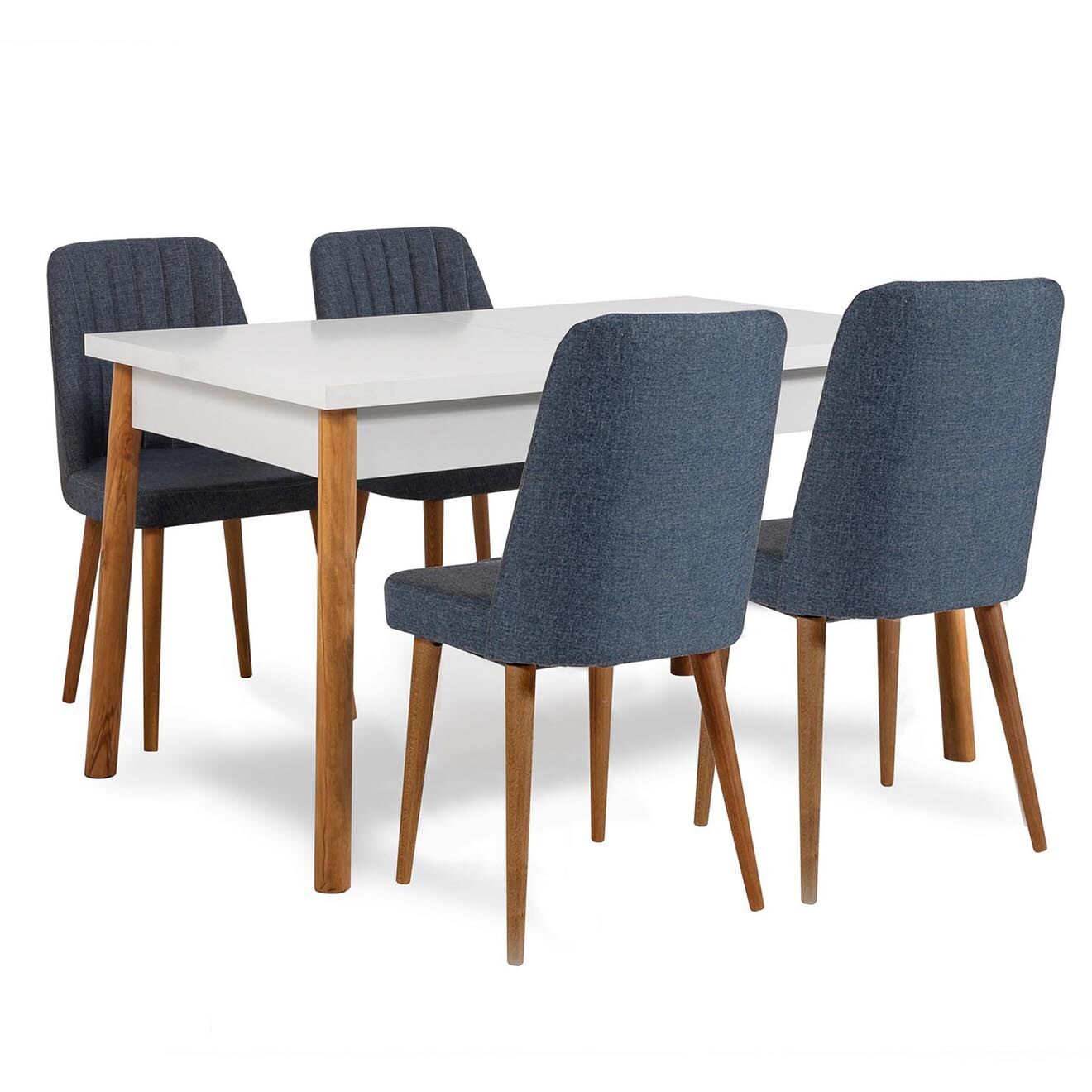 Homitis Ensemble Table + 4 Chaises Santiago 1048 beige/bleu marine